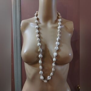 Boho Cowrie Shell Necklace Long Beachy Layered Shell Statement Necklace